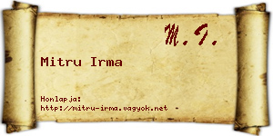 Mitru Irma névjegykártya