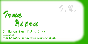 irma mitru business card
